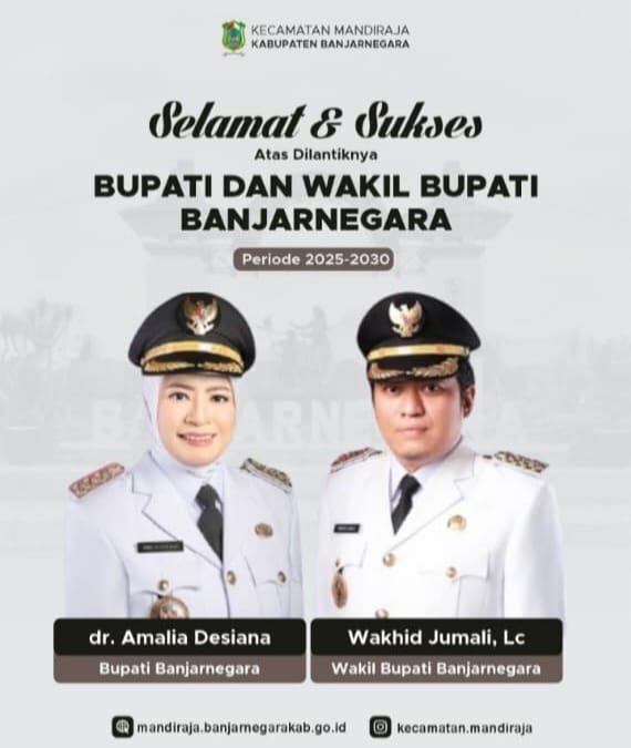 Ucapan Selamat dan Sukses Atas Dilantiknya Bupati dan Wakil Bupati terpilih Kabupaten Banjarnegara